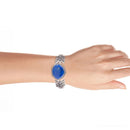Blue Lapis and Sterling Silver Statement Cuff