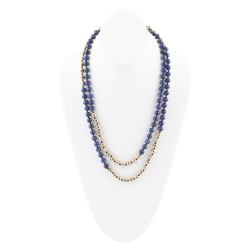 Blue Lapis Wrap Golden Necklace