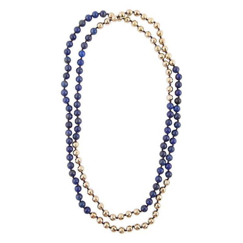 Blue Lapis Wrap Golden Necklace