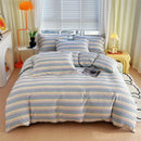 GobekUsa Cotton Stripe Comforter Cover Set for Single Double Bed - Autumn Winter