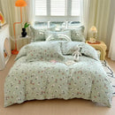 GobekUsa Cotton Stripe Comforter Cover Set for Single Double Bed - Autumn Winter
