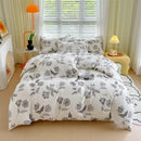 GobekUsa Cotton Stripe Comforter Cover Set for Single Double Bed - Autumn Winter