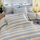 GobekUsa Cotton Stripe Comforter Cover Set for Single Double Bed - Autumn Winter