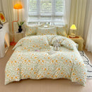 GobekUsa Cotton Stripe Comforter Cover Set for Single Double Bed - Autumn Winter