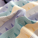 GobekUsa Cotton Stripe Comforter Cover Set for Single Double Bed - Autumn Winter