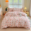 GobekUsa Cotton Stripe Comforter Cover Set for Single Double Bed - Autumn Winter