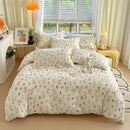 GobekUsa Cotton Stripe Comforter Cover Set for Single Double Bed - Autumn Winter