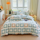 GobekUsa Cotton Stripe Comforter Cover Set for Single Double Bed - Autumn Winter
