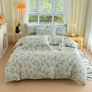 GobekUsa Cotton Stripe Comforter Cover Set for Single Double Bed - Autumn Winter