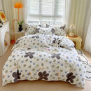 GobekUsa Cotton Stripe Comforter Cover Set for Single Double Bed - Autumn Winter
