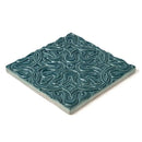 Blue Leather Ceramic Accent Tiles 6x6