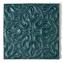 Blue Leather Ceramic Accent Tiles 6x6
