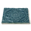 Blue Leather Medallion Ceramic Accent Tiles 6x6