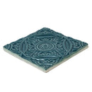 Blue Leather Medallion Ceramic Accent Tiles 6x6