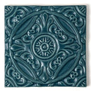 Blue Leather Medallion Ceramic Accent Tiles 6x6