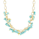 Blue Magnesite Stones Golden Chain Necklace