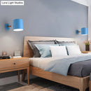 GobekUsa Blue Metal Wall Lamp with Rotating Node - Tubular Macaron Sconce Light