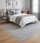 Blue and White Contemporary Hand Woven Wool Area Rug - Artisanal by The Rug Decor