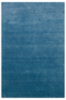 Blue Modern Solid Design Hand Loomed Wool Area Rug by The Rug Decor