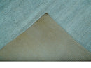 Blue Modern Solid Low Pile Hand Knotted 10x14 Bamboo Silk Area Rug