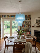Blue Murano Glass Tube Chandelier