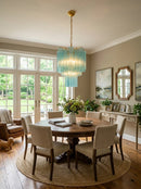 Blue Murano Glass Tube Chandelier