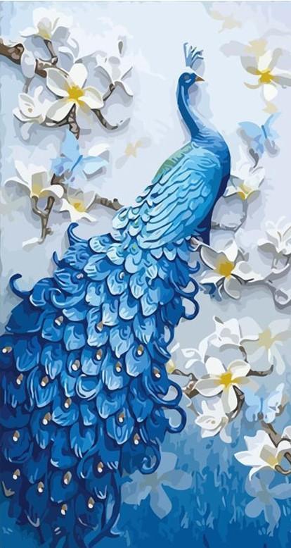 Blue Peacock Art