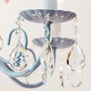 GobekUsa Blue Crystal Bouquet Chandelier for Princess Girl Bedroom - Romantic Children's Flowers Pendant Lights