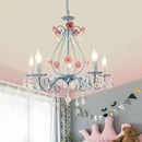GobekUsa Blue Crystal Bouquet Chandelier for Princess Girl Bedroom - Romantic Children's Flowers Pendant Lights