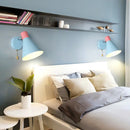 GobekUsa Nordic Metallic Cone Shade Sconce Light - 1 Blue Wall Light for Bedroom (6"W)