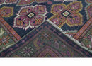Blue Purple and Green Hand-Knotted Heriz Serapi Wool Area Rug