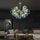 GobekUsa Blue Queen Crystal Glass Chandelier for Staircase Lighting