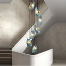 GobekUsa Blue Queen Crystal Glass Chandelier for Staircase Lighting
