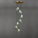 GobekUsa Blue Queen Crystal Glass Chandelier for Staircase Lighting