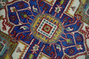 Blue, Maroon and Gold Hand Knotted Antique 9x12 Traditional Wool Rug by The Rug Decor