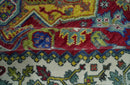 Blue, Maroon and Gold Hand Knotted Antique 9x12 Traditional Wool Rug by The Rug Decor