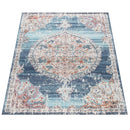 Blue Red Indoor & Outdoor Rug For Balcony Oriental Pattern
