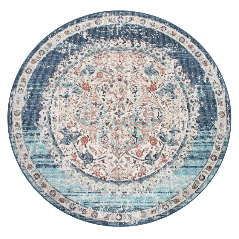 Blue Red Indoor & Outdoor Rug For Balcony Oriental Pattern