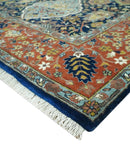 Blue, Rust and Mustard Traditional Large Design 8.4x10 fine wool area rug by The Rug Decor