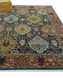 Blue, Rust and Mustard Traditional Large Design 8.4x10 fine wool area rug by The Rug Decor