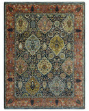 Blue, Rust and Mustard Traditional Large Design 8.4x10 fine wool area rug by The Rug Decor