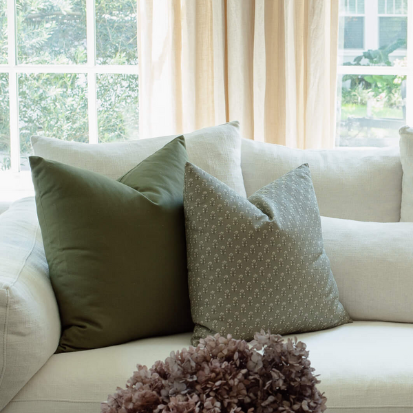 Vivienne Sage Green Floral Pillow Cover, photo 2 of 5