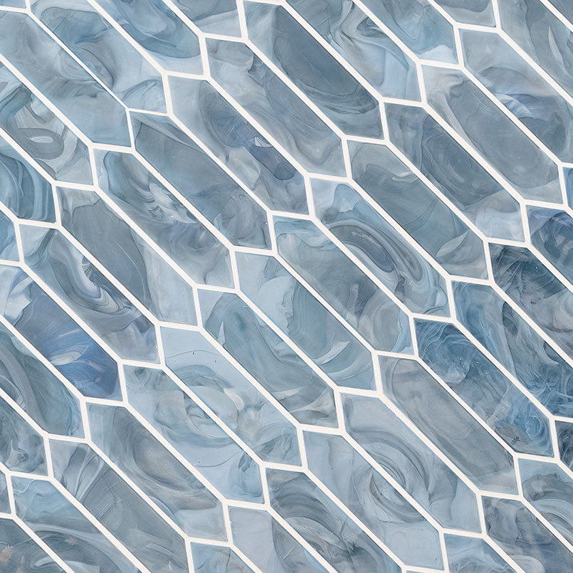 MSI Blue Shimmer Picket Glass Tile, photo 3 of 6