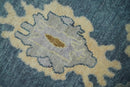 Blue, Silver and Beige Hand knotted Traditional Oushak 9x12 Wool Area Rug by The Rug Decor