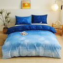 GobekUsa Blue Starry Sky Duvet Cover Set with Pillowcases - Queen/King Size