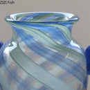 GobekUsa Blue Stripe Glass Vase Hydroponics Plant Pot Room Decor