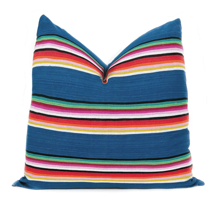 Blue Striped Throw Pillows