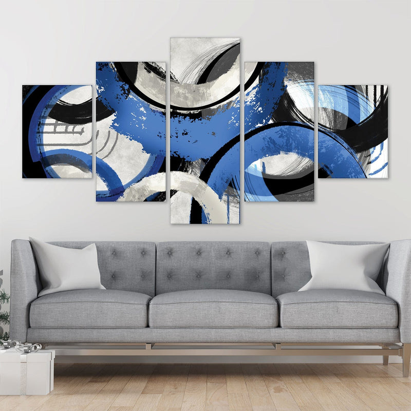 Blue Swirls Canvas - 5 Panel