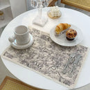 Blue toile cotton linen meal mat dining room table pad by Decorbites