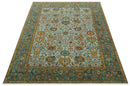 Blue Traditional Turkish knot fine 9.6x12 Hand knotted Wool Area Rug